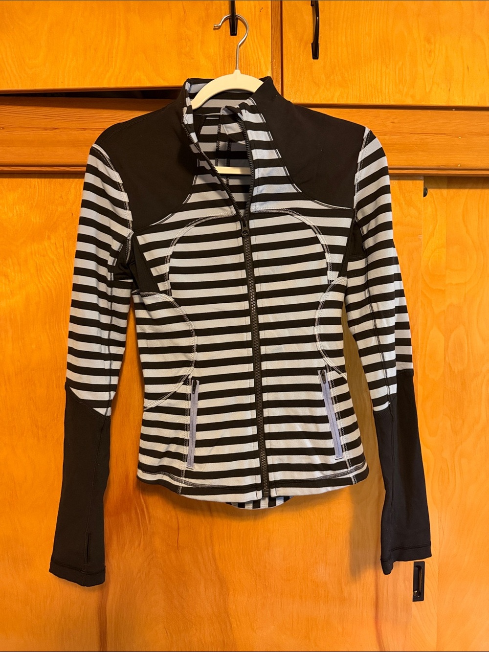 lululemon athletica Black & White Striped Zip Utility Jacket